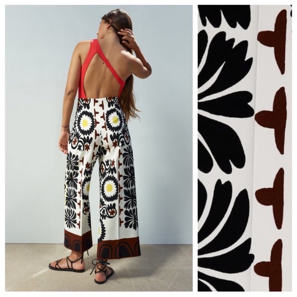 Zara Funky Boho Wide-Leg Pants - Picture 3 of 10